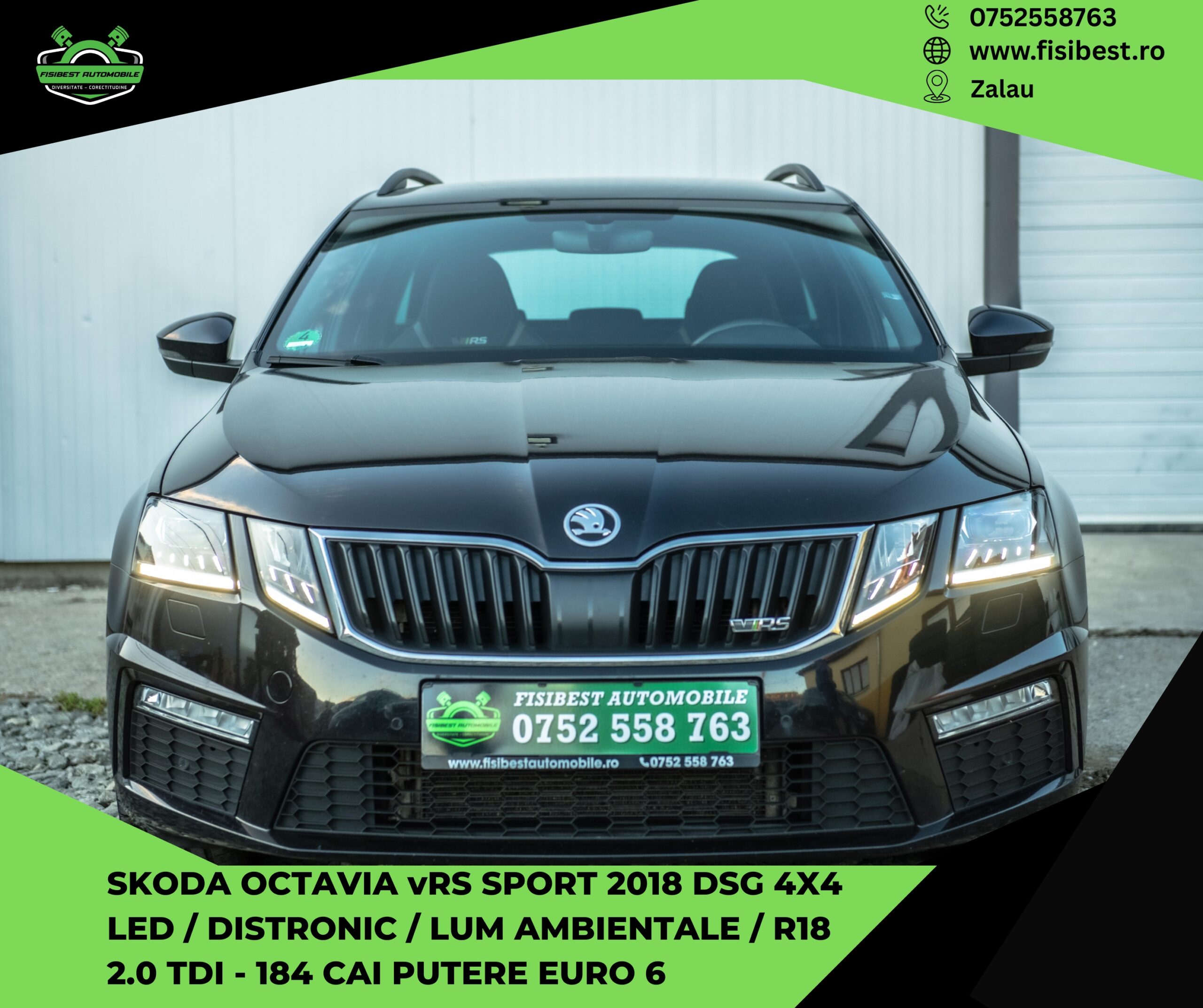 🔊 Skoda Octavia vRS 2018 DSG 4x4 ✨ Garantie INTEGRALA 2 Ani ⬆️