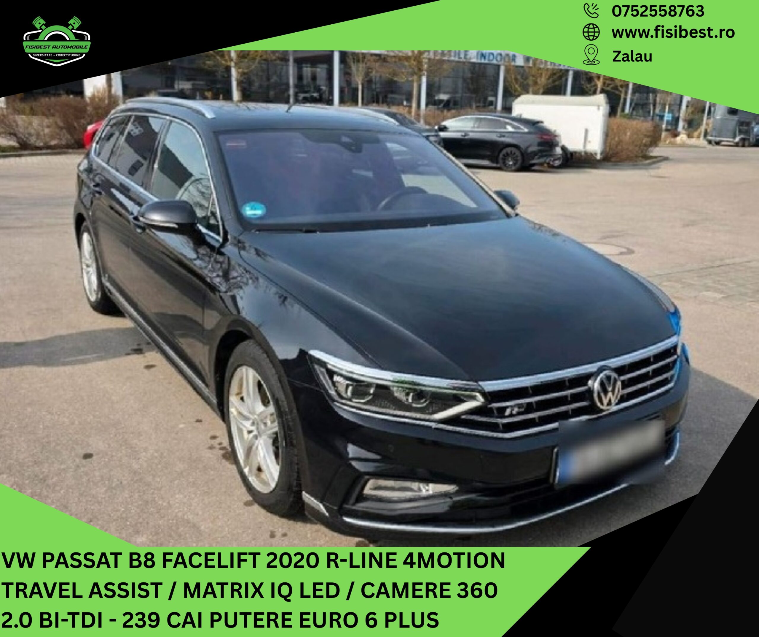 🔊 VW Passat B8 Facelift 2020 R-Line 4Motion Bi-TDI✨ Garantie INTEGRALA 2 Ani ⬆️