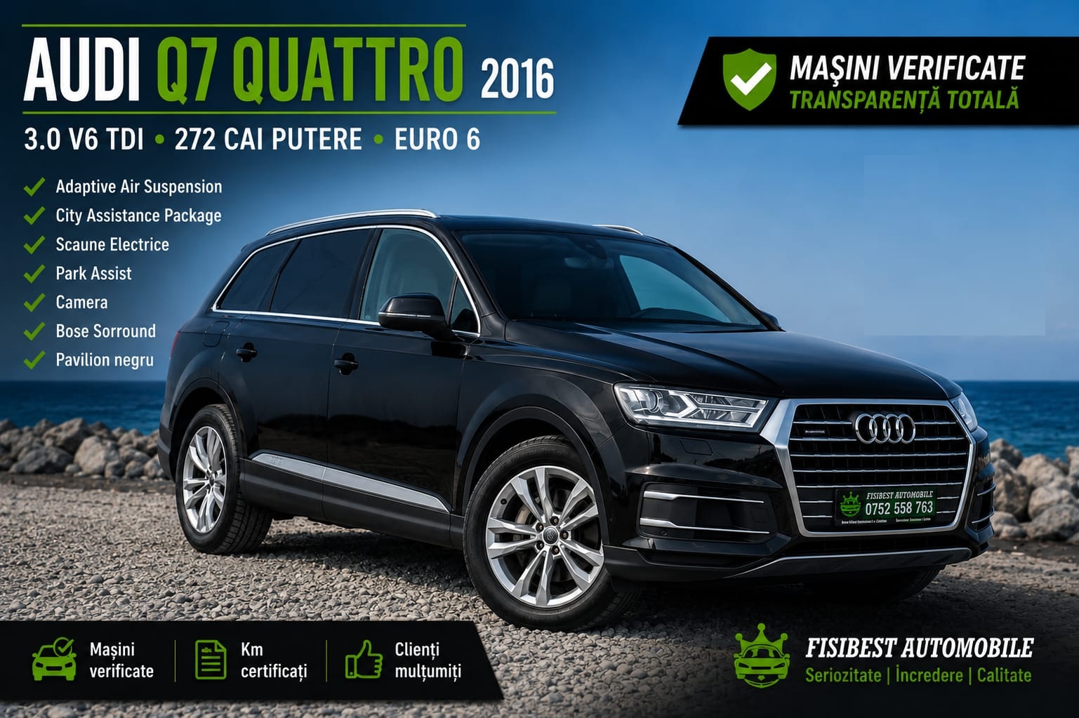 🔊 Audi Q7 2016 Long Base Quattro ⬆️