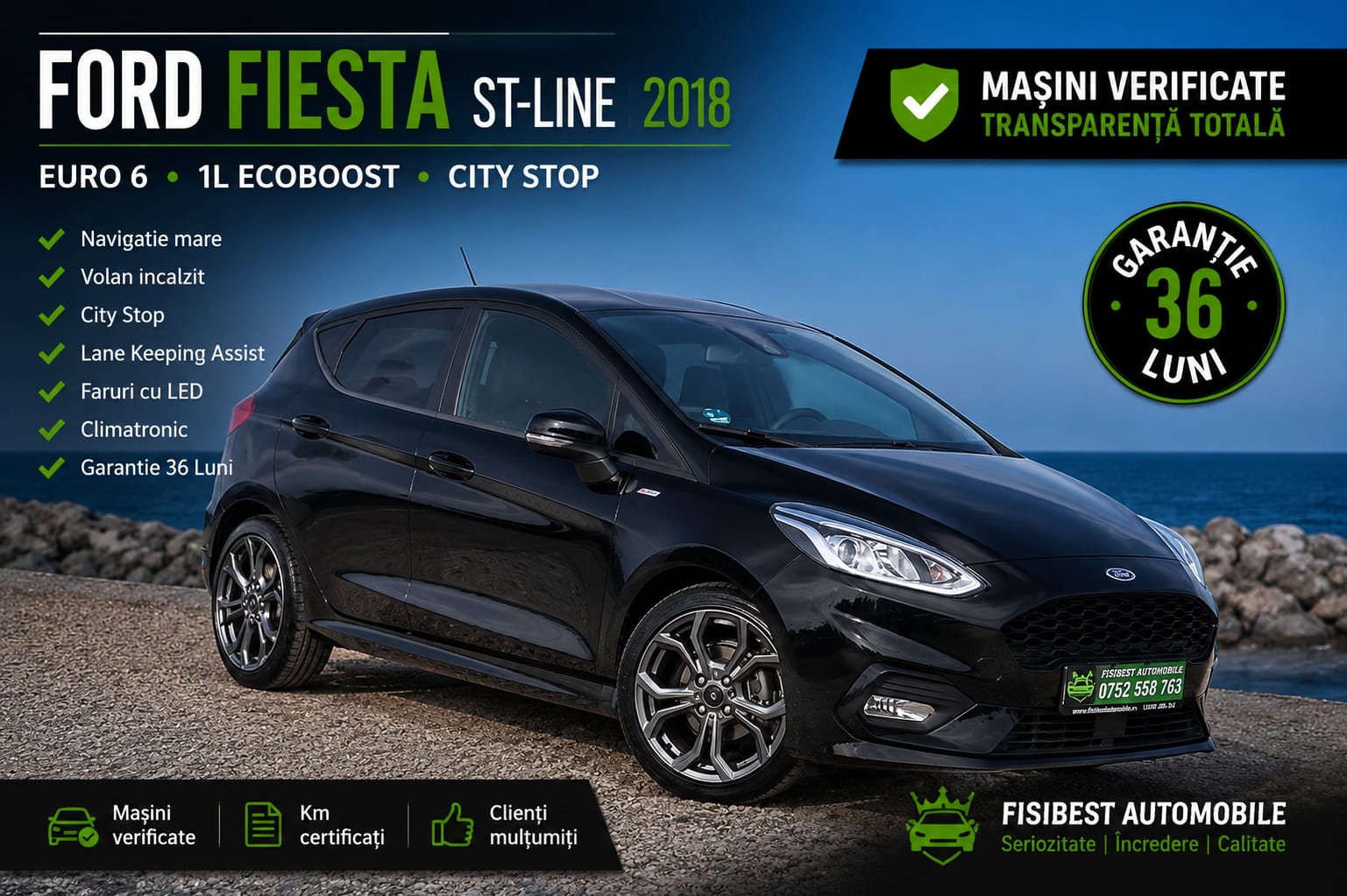 🔊 Ford Fiesta Mk8 ST-Line Facelift 2018✨ Garantie INTEGRALA 3 Ani ⬆️