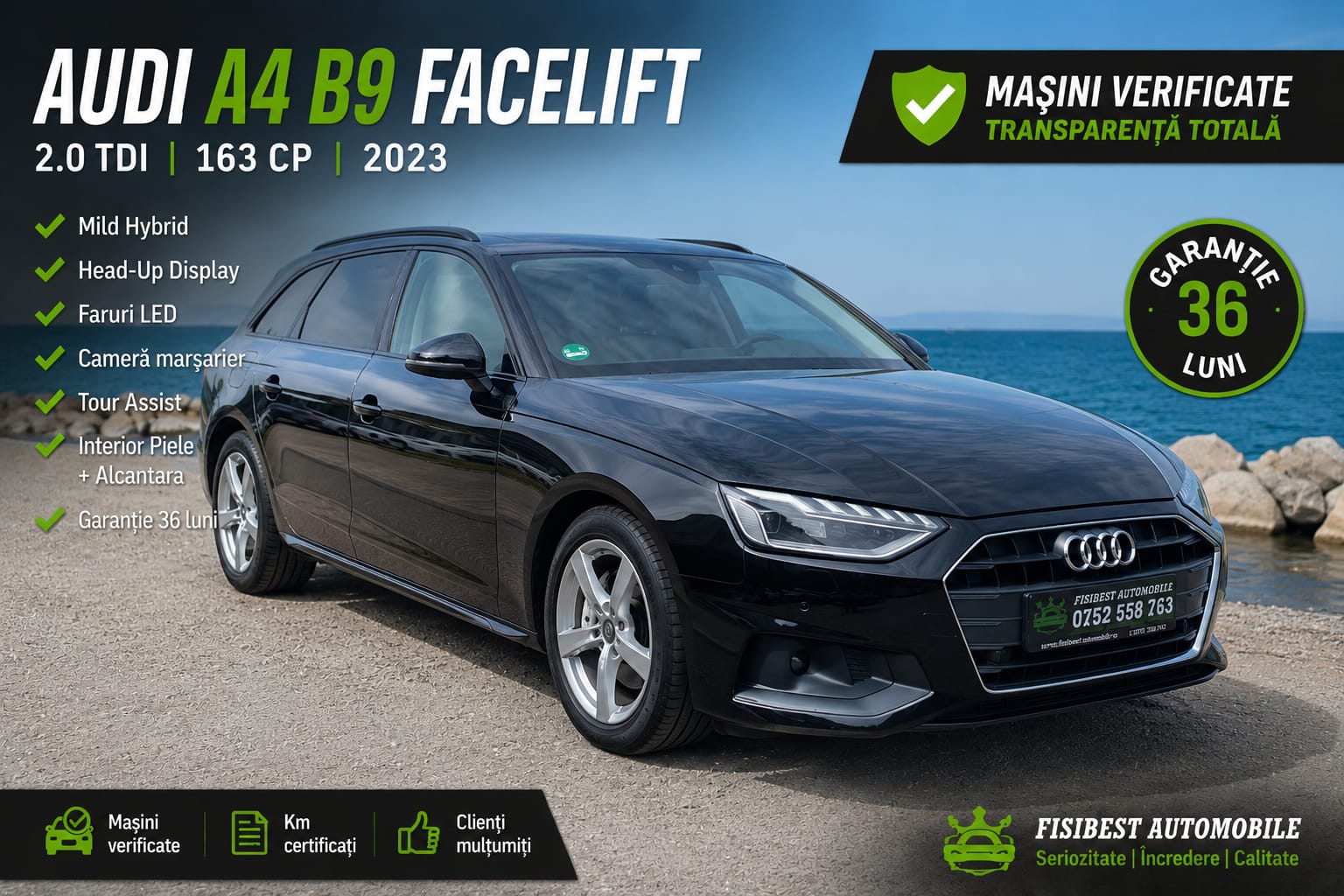 🔊 Audi A4 B9 Facelift 2023 Mild Hybrid Business Package ✨ Garantie INTEGRALA 3 Ani ⬆️