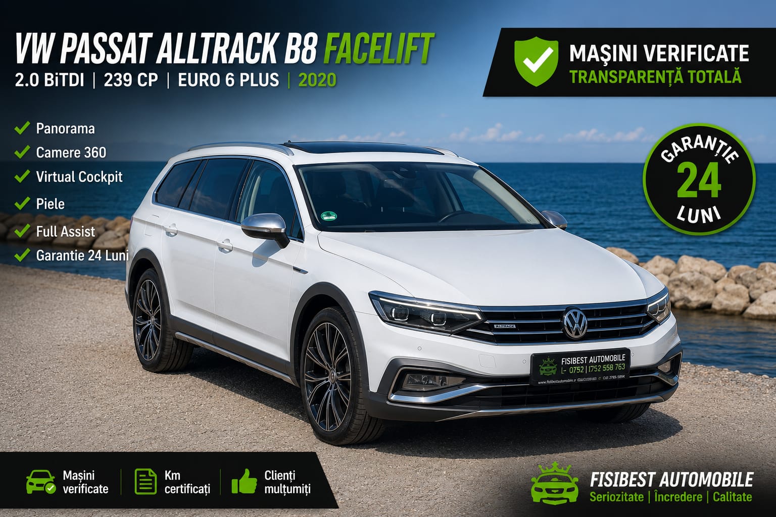 🔊 VW Passat Alltrack B8 Facelift Bi-TDI 4Motion✨ Garantie 24 Luni ⬆️