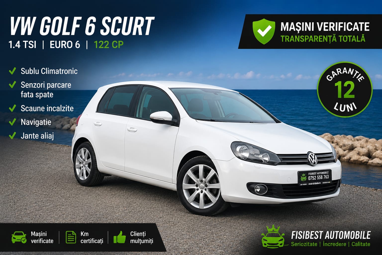 🔊 VW Golf 6 Scurt Euro 5  ✨ Garantie 12 Luni ⬆️