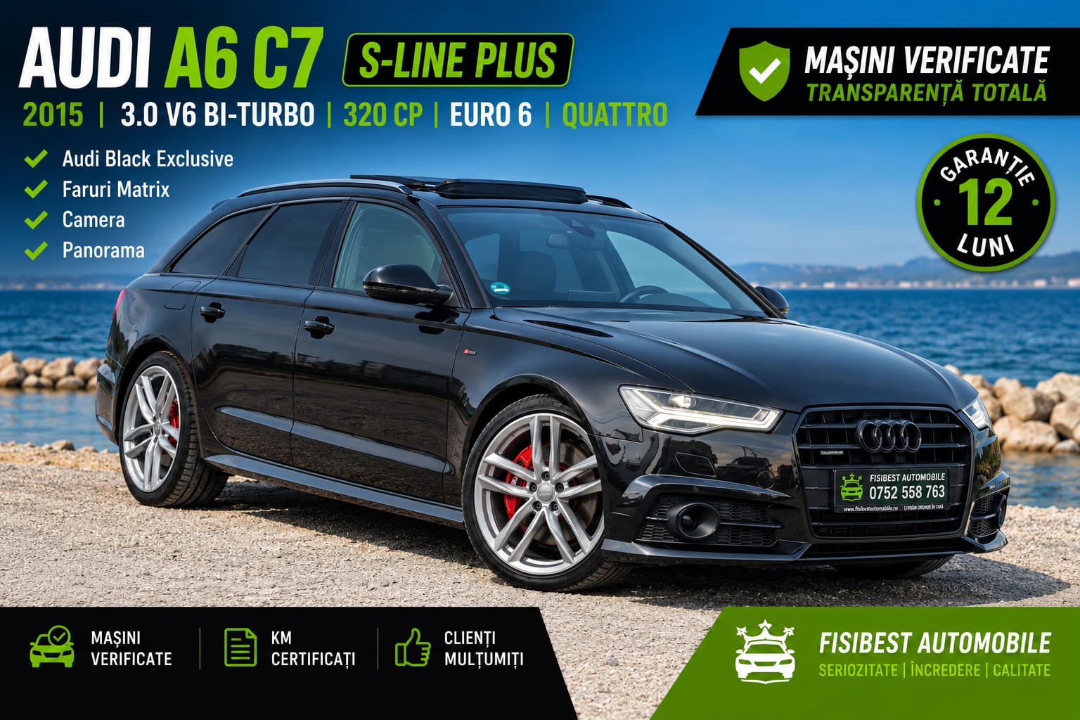 🔊 Audi A6 C7 Facelift Bi-TDI Quattro S-Line Plus ✨ Garantie 12 Luni ⬆️