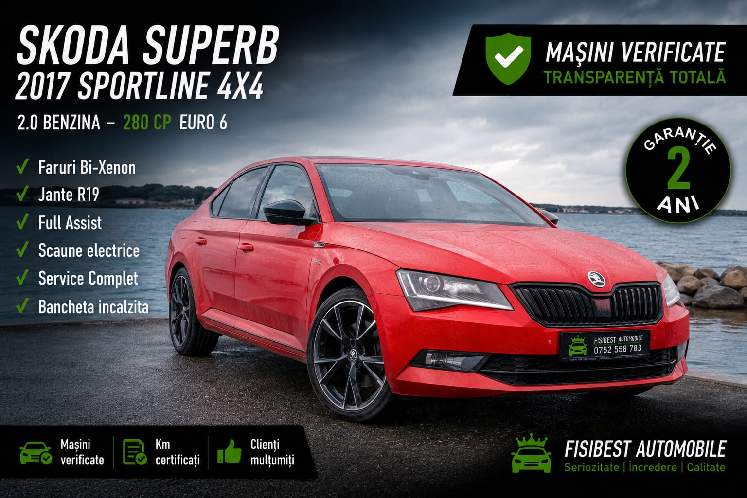 🔊 Skoda Superb 2017 Sportline 4x4 ✨ Garantie Integrala 2 Ani ⬆️
