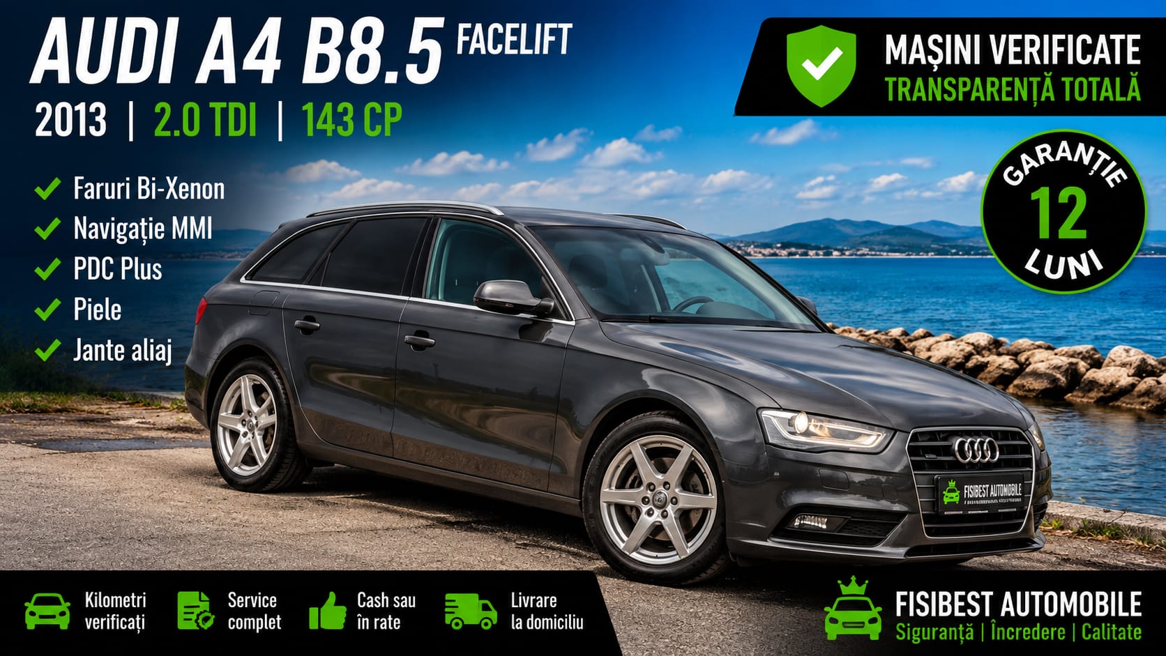 🔊 Audi A4 B8.5 2013 Faceift Maro ✨ Garantie 12 Luni ⬆️