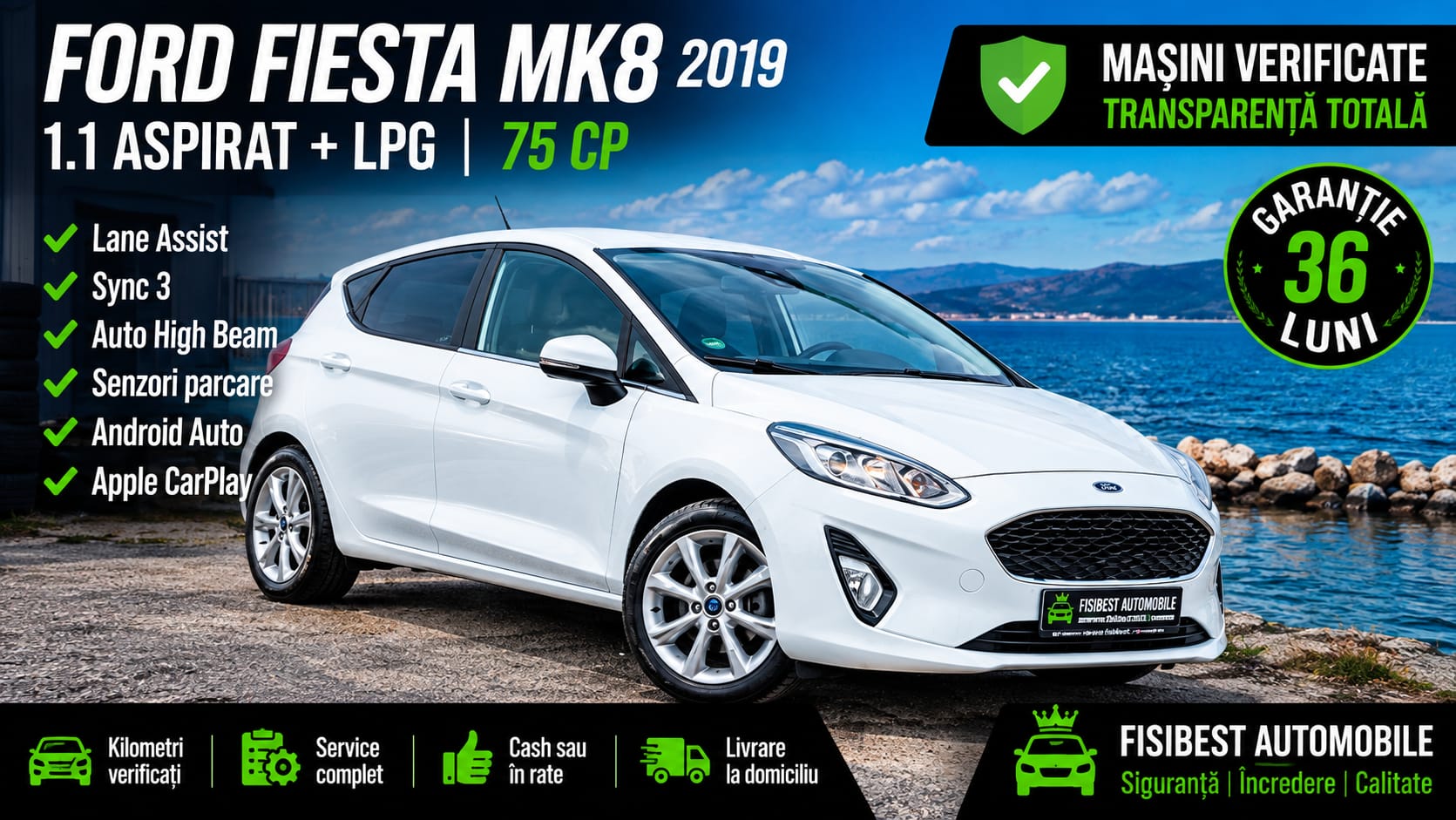 🔊 Ford Fiesta Mk8 2019 LPG din fabrica ✨ Garantie INTEGRALA 3 Ani ⬆️